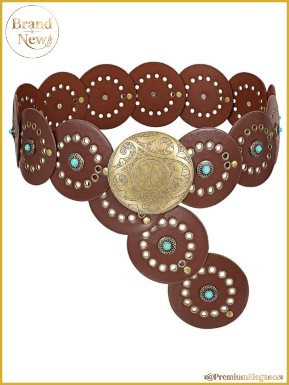 Western PU Leather Wide Belt Concho Cowgirl Country Waist Belt for Dress